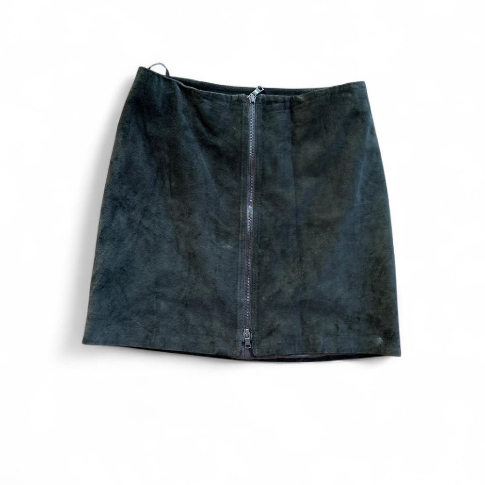 Black suede mini skirt